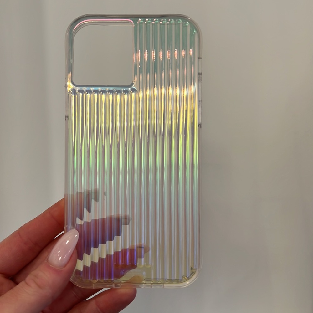 🌈🍭Iridescent rainbow grooved case for iPhone 12 & 12 Pro🍭🌈 *NEVER USED*